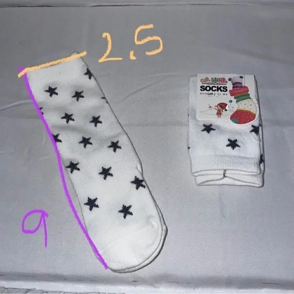 Star Print Newborn Socks Knee High Stars All over Print Casual High Boot Socks